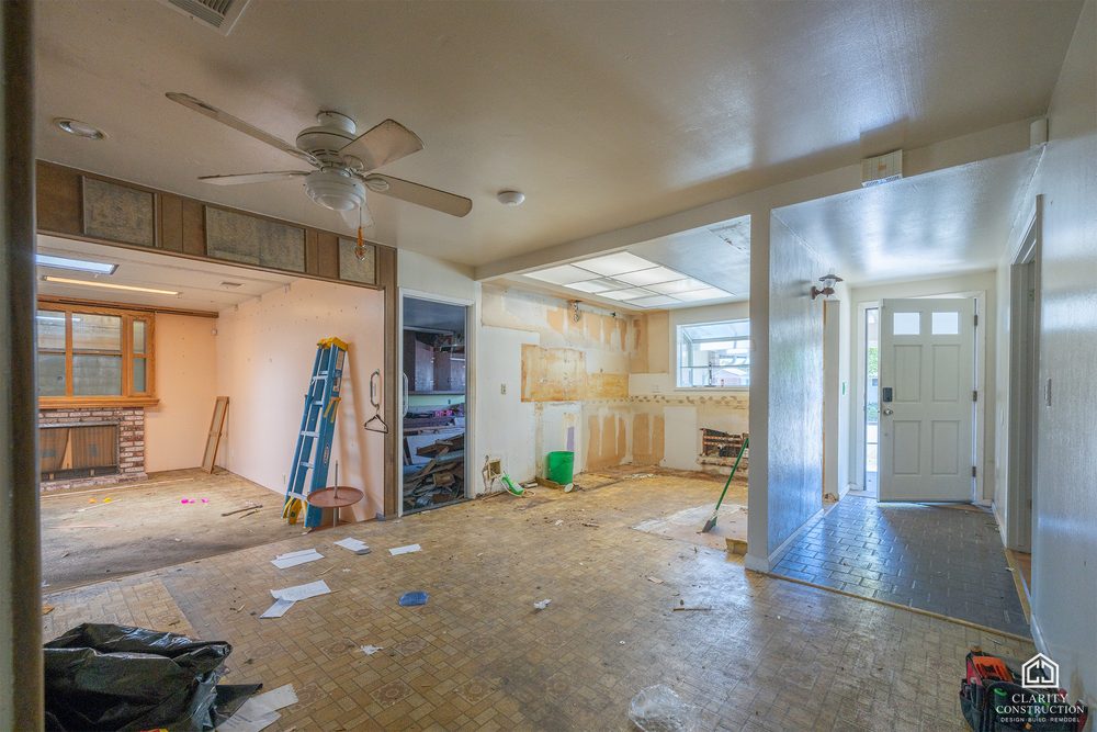 The original kitchen stripped out during demolition