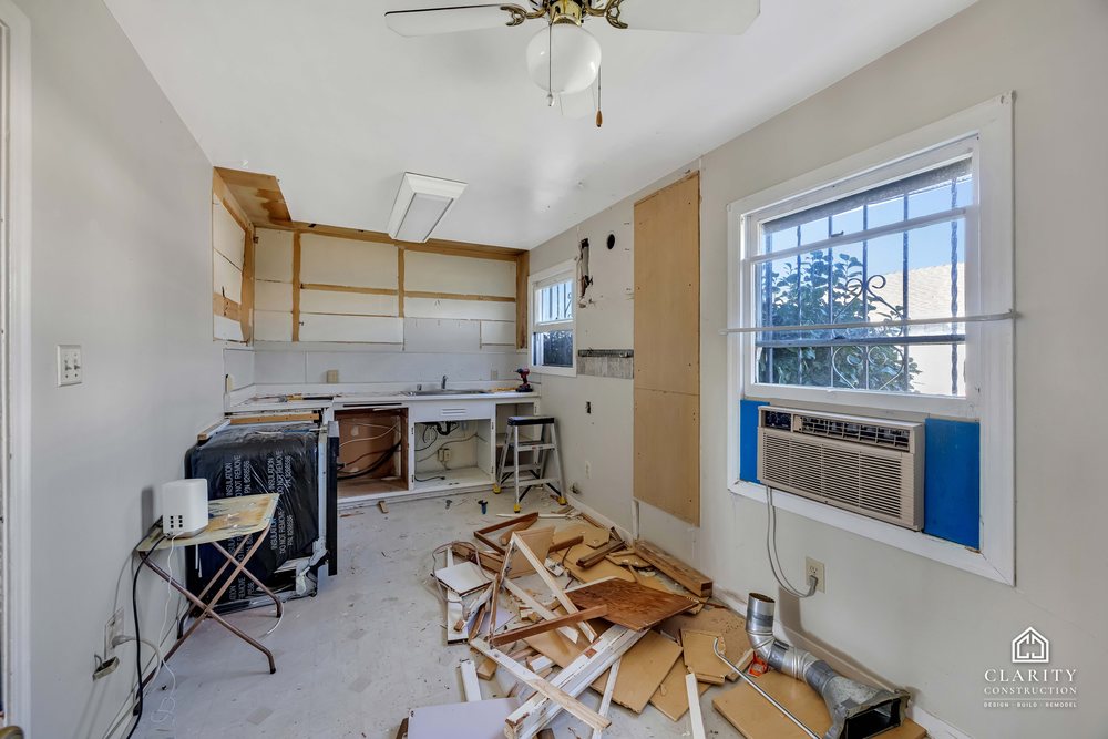 Before: the kitchen of the Fremont ranch house before the remodel
