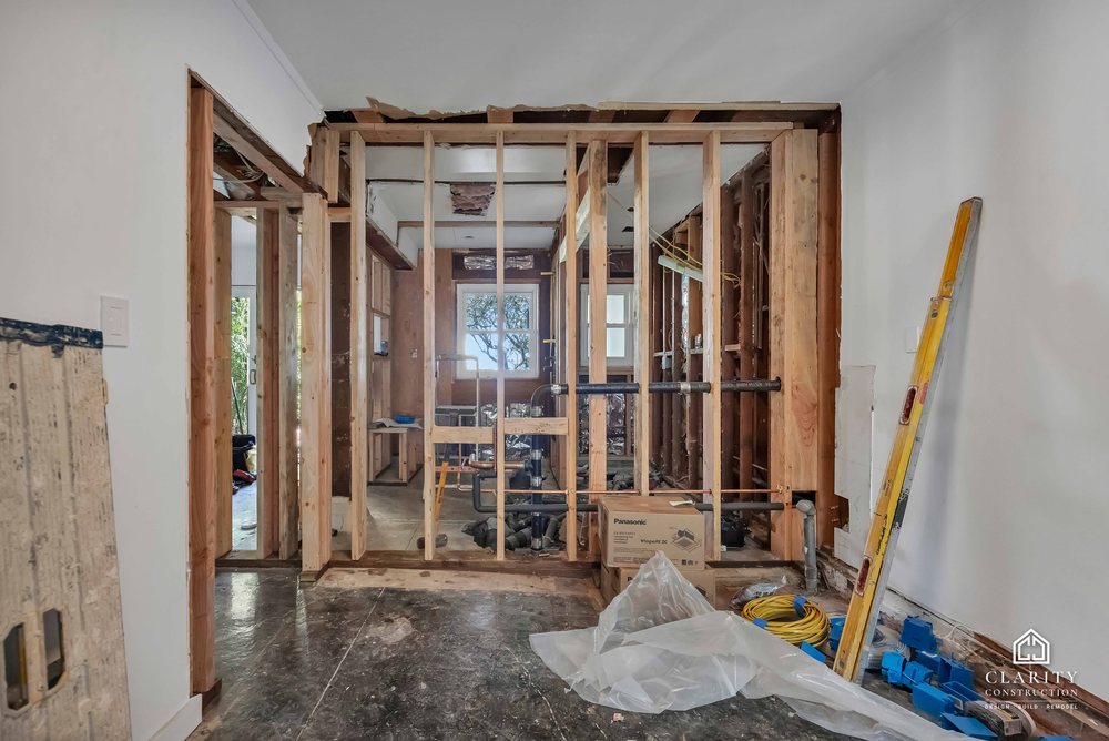 In progress: framing and rough-in at the San Francisco whole home remodel