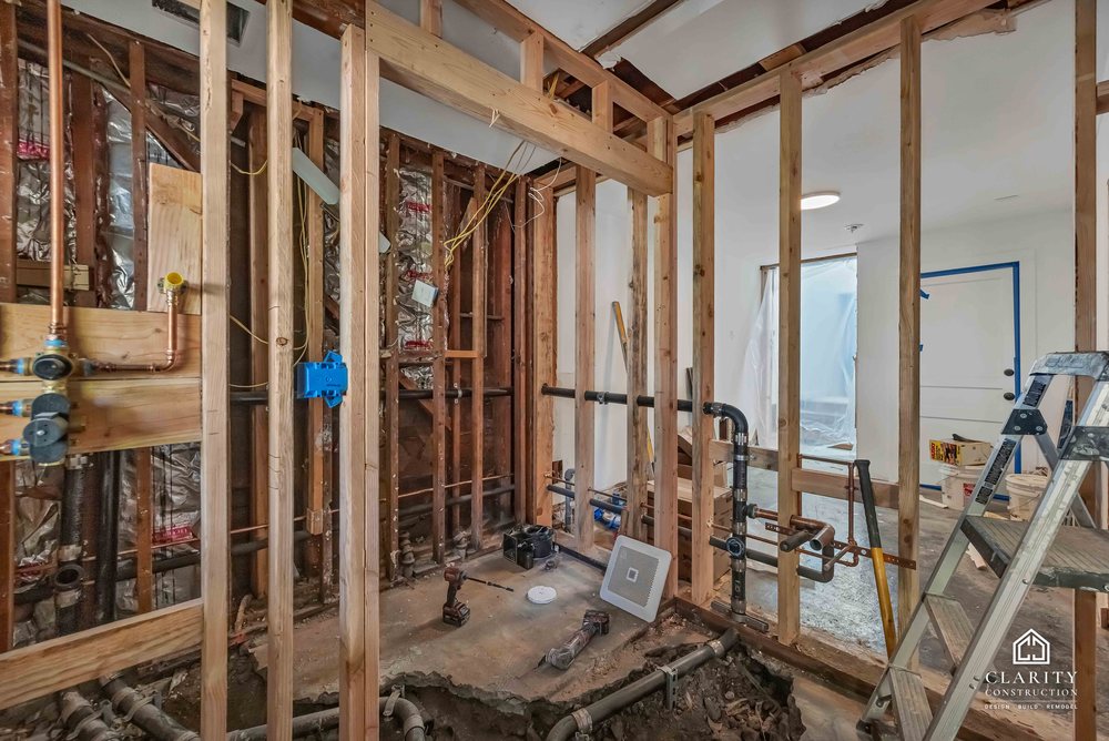 In progress: framing and rough-in at the San Francisco whole home remodel