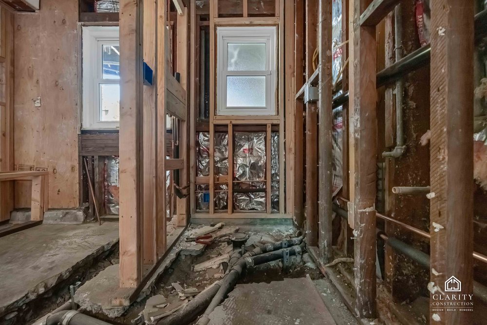 In progress: framing and rough-in at the San Francisco whole home remodel