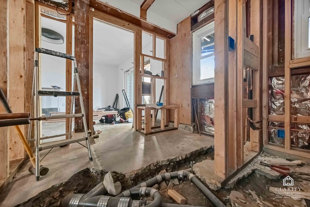 In progress: framing and rough-in at the San Francisco whole home remodel