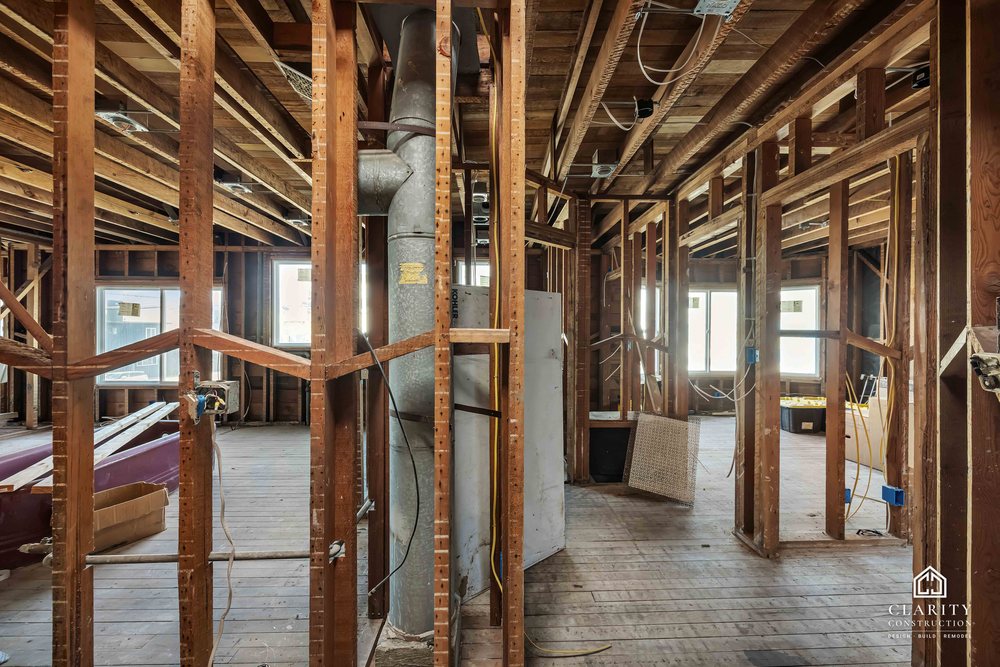 In progress: new framing and rough-in at the San Francisco whole building renovation