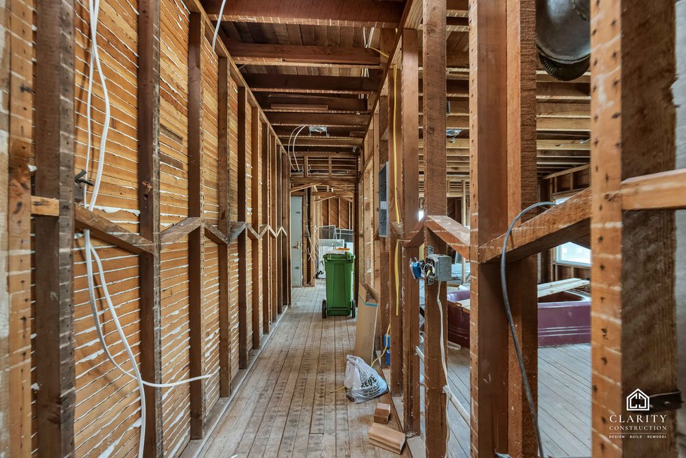 In progress: new framing and rough-in at the San Francisco whole building renovation
