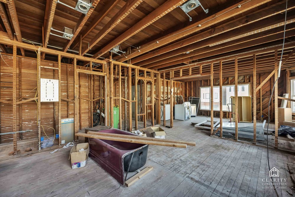 In progress: new framing and rough-in at the San Francisco whole building renovation