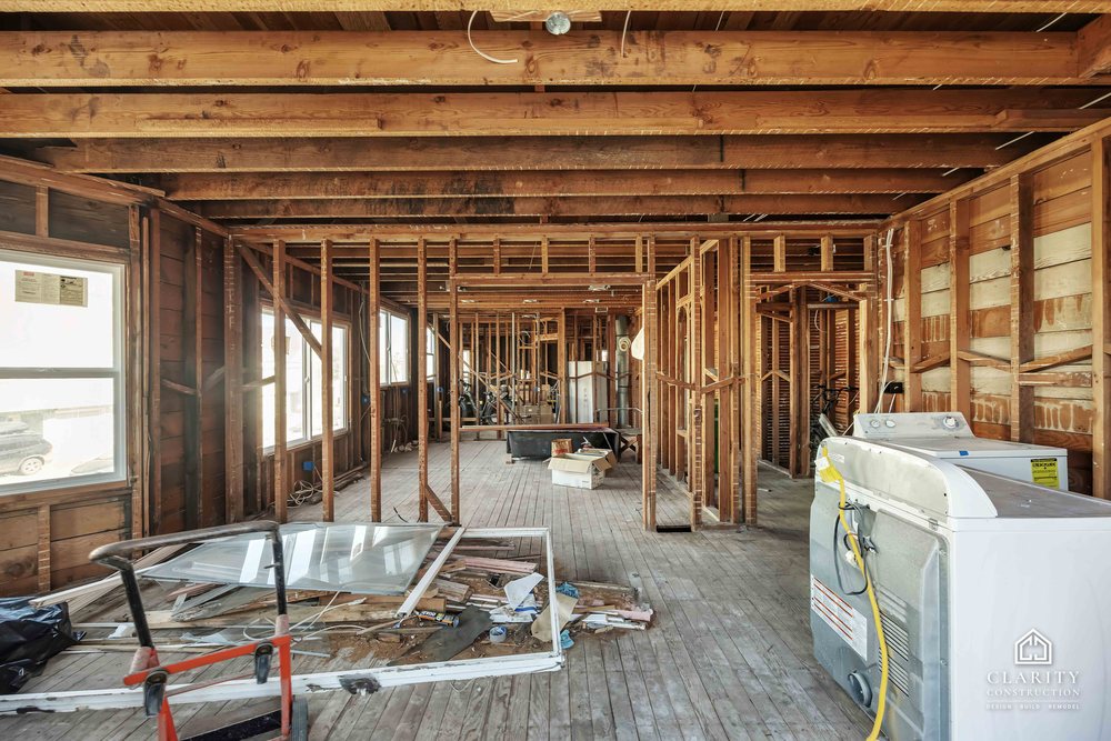 In progress: new framing and rough-in at the San Francisco whole building renovation