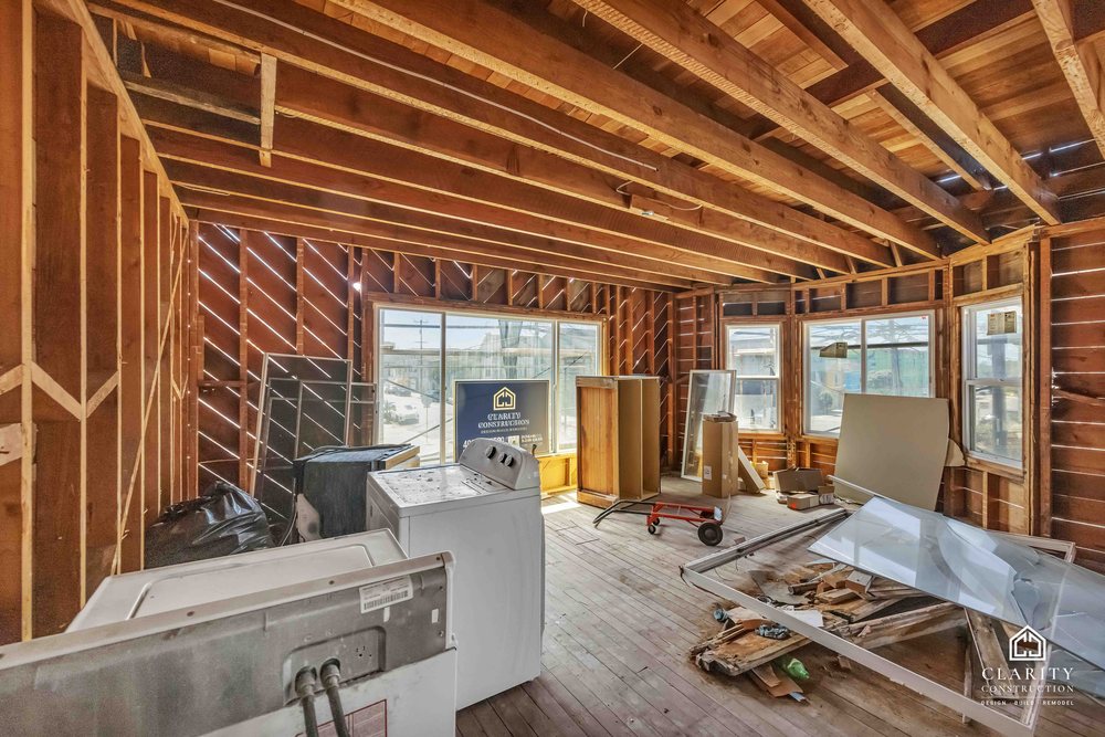 In progress: framing on the second visit at the San Francisco whole building renovation