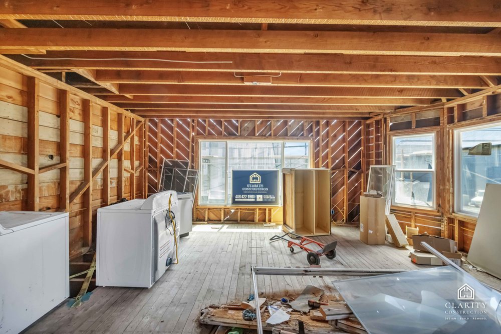 In progress: framing on the second visit at the San Francisco whole building renovation