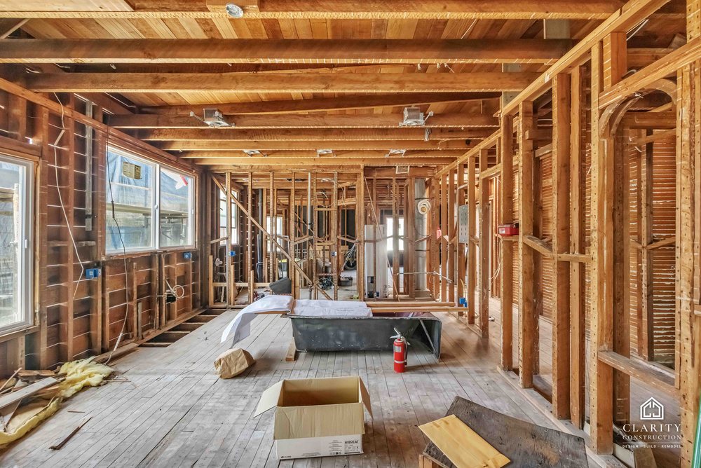 In progress: framing on the second visit at the San Francisco whole building renovation
