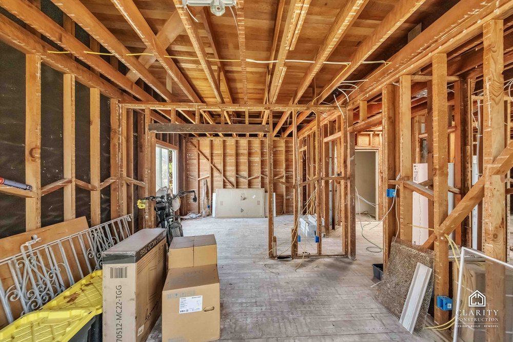 In progress: framing on the second visit at the San Francisco whole building renovation