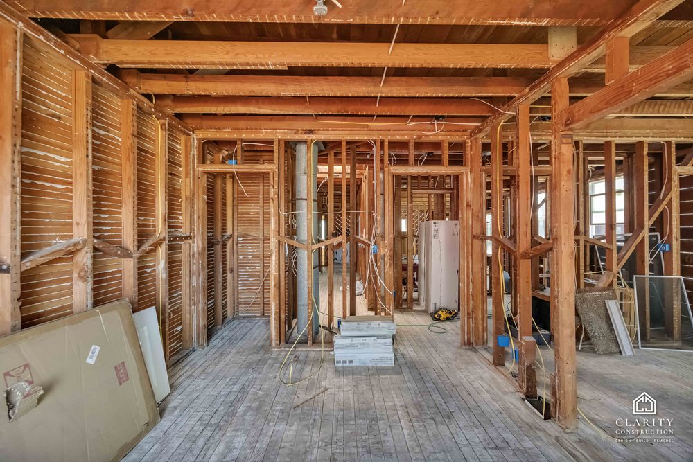 In progress: framing on the second visit at the San Francisco whole building renovation